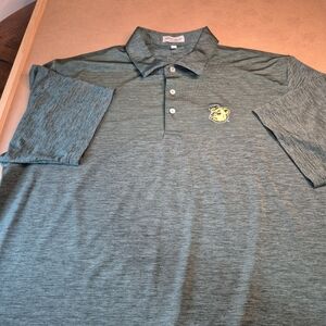Men's Heather Green Polo Shirt with Baylor Bear Logo 3308/394
